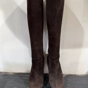 LOUBOUTIN Elegant Brown Knee-High Women's Boots